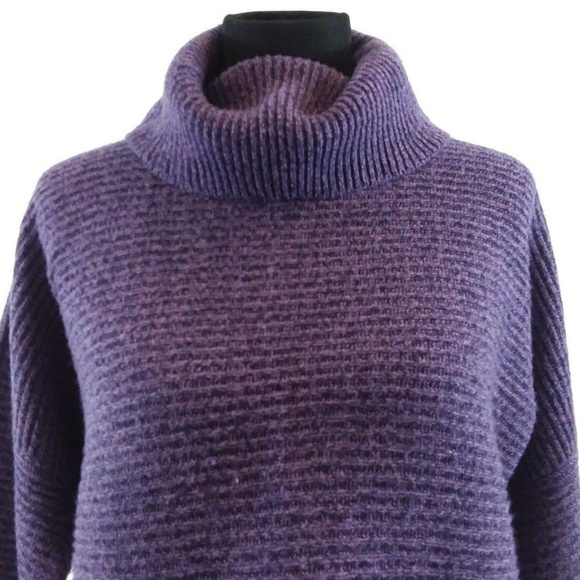 BLUE SEVEN Purple Acrylic Cowl Neck Sweater - Picture 5 of 8